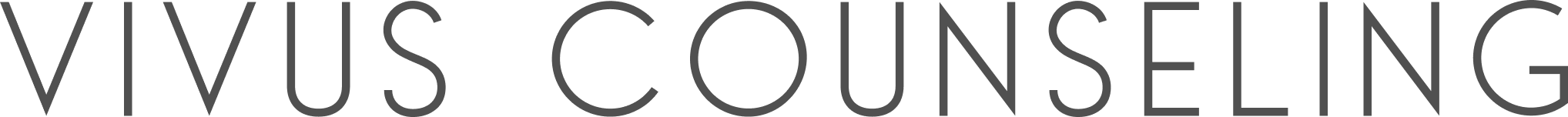 Vivus Counseling logo in dark gray text on a transparent background, used for branding mental health services in Colorado Springs